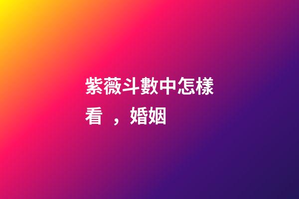 紫薇斗數中怎樣看，婚姻